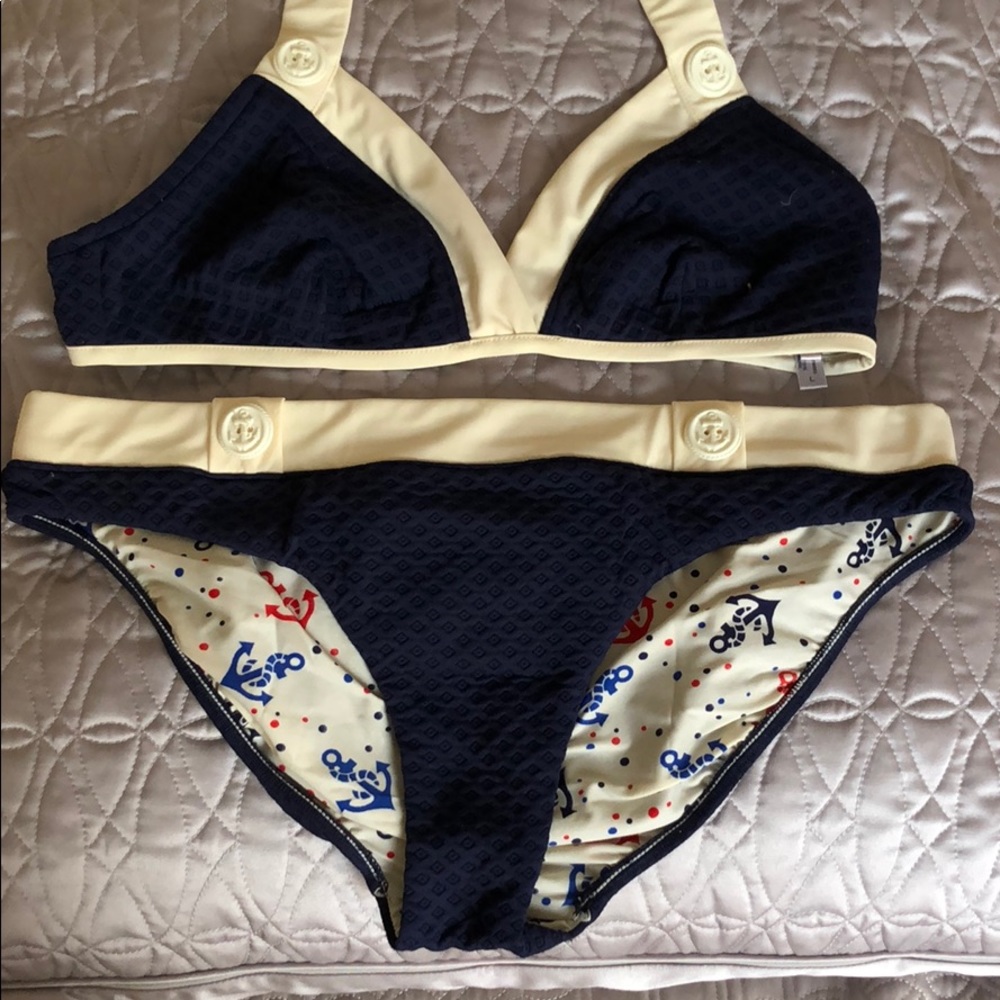 Nanette Lepore Button Front Swim Halter Bikini